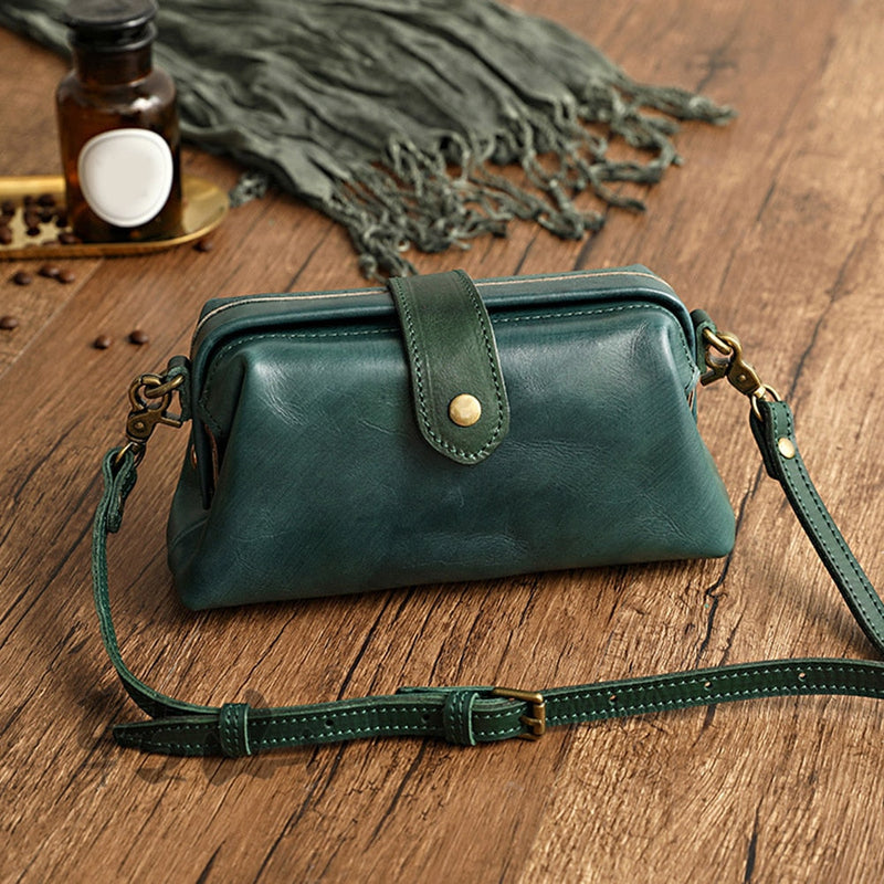 grøn lædertaske